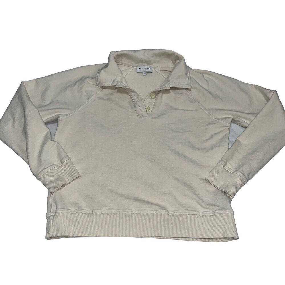Michael Stars XS Nude Collared Pullover W 1/4 Buttons Cotton